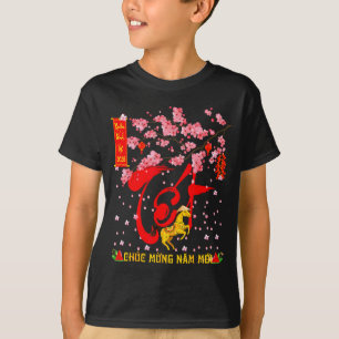 Camiseta Flor de melocotón Año Nuevo Lunar Vietnamita Cabal