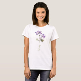 Camiseta Flor de Mes de Nacimiento Violento de Febrero
