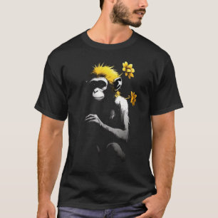 Camiseta Flor de mono Primat Animal Chimpanzee Zoo Monkey