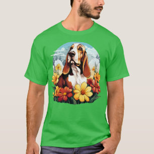 Camiseta Flor de monte de Hound de Basset Cupía colorida Ca