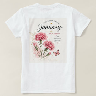Camiseta Flor de nacimiento de enero Clavel Flora femenina