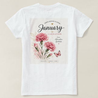 Camiseta Flor de nacimiento de enero Clavel Flora femenina