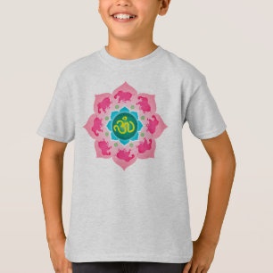 Camiseta Flor de Namaste Lotus de los elefantes rosados de