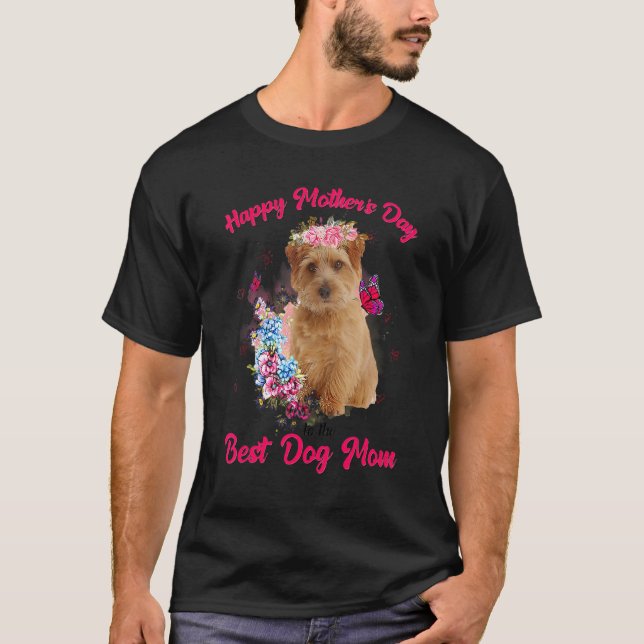 Camiseta Flor de Norfolk Terrier Feliz Día de la Madre a la (Anverso)