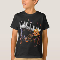 Flor de oro de teclado musical de piano