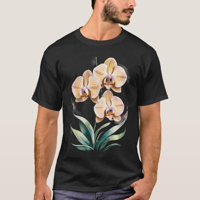 Camiseta Flor de orquídea amarilla (Anverso)