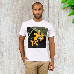 Camiseta Flor de Orquídea Amarilla Botánica Tropical