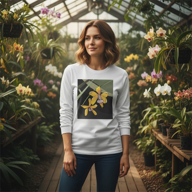 Camiseta Flor de orquídea amarilla Tropical Botánica (Subido por el creador)