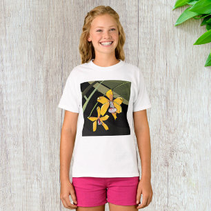 Camiseta Flor de orquídea amarilla Tropical Botánica
