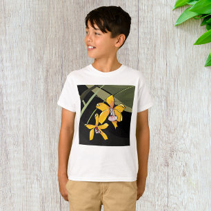 Camiseta Flor de orquídea amarilla Tropical Botánica