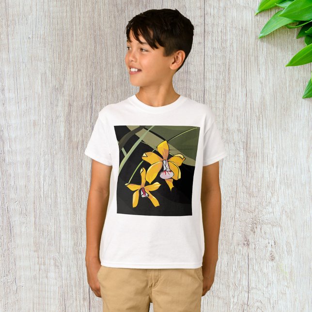 Camiseta Flor de orquídea amarilla Tropical Botánica (Subido por el creador)