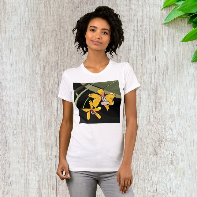 Camiseta Flor de orquídea amarilla Tropical Botánica (Subido por el creador)