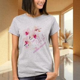 Camiseta Flor de orquídea florece 60 cumpleaños nombre cami