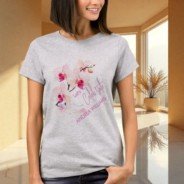 Camiseta Flor de orquídea florece 60 cumpleaños nombre cami (Subido por el creador)