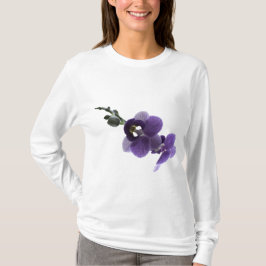 Camiseta Flor de orquídea púrpura.