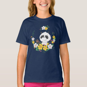 Camiseta Flor de panda de bebé lindo