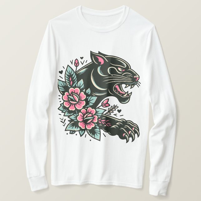 Camiseta Flor de pantano negro (Anverso del diseño)