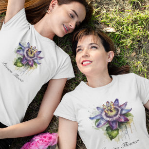 Camiseta Flor de pasión púrpura apasionada
