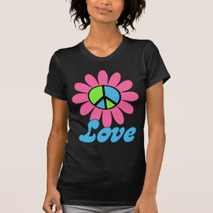 Camiseta Flor de paz de amor retro