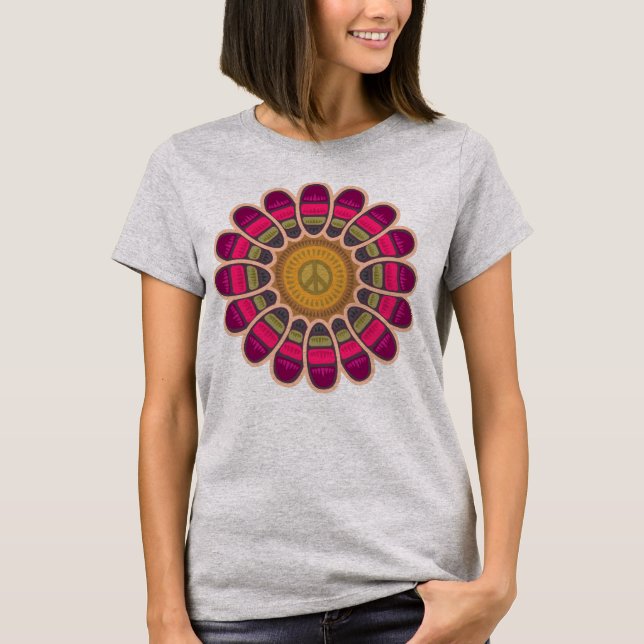 Camiseta Flor de paz hippie (Anverso)