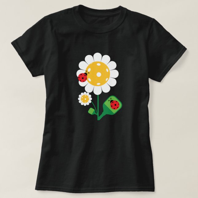 Camiseta Flor de pelletilla con pájaros ladinos (Diseño del anverso)
