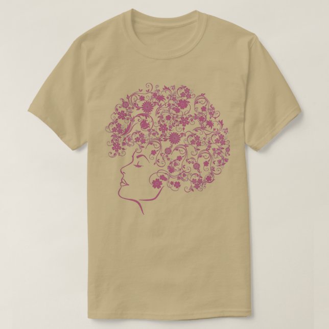 Camiseta Flor De Pelo Rústico Porque La Naturaleza Es Afroa (Diseño del anverso)