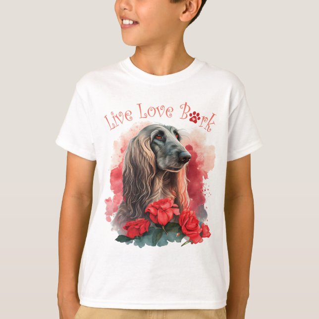 Camiseta Flor de perro de hete afgana (Anverso)