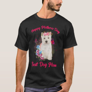 Camiseta Flor de perro occidental feliz día de la madre al 