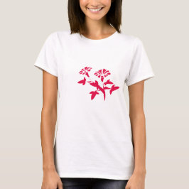 Camiseta flor de petunia roja
