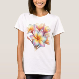 CAMISETA FLOR DE PLUMERIA DE VERANO PASTEL BONITA