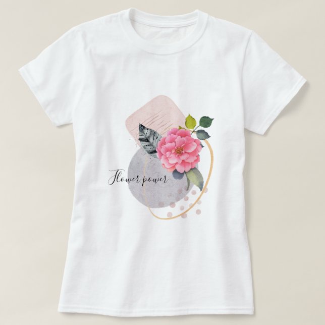 Camiseta Flor de potencia Collage floral (Diseño del anverso)
