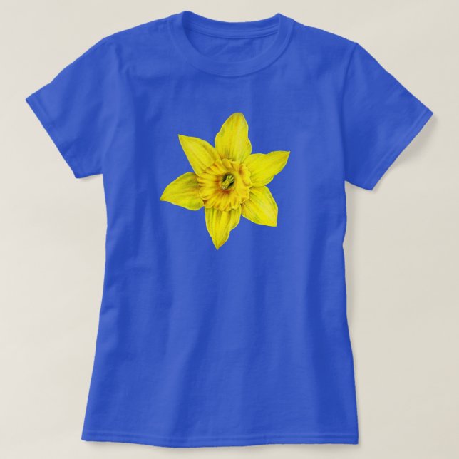 Camiseta Flor de primavera amarillo de Daffodil acuarela (Diseño del anverso)