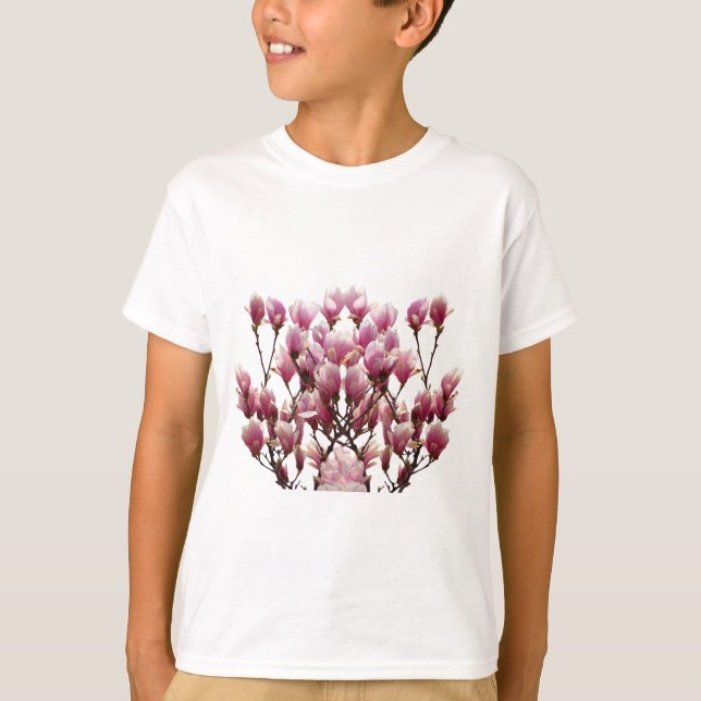 Camiseta Flor de primavera de Magnolias rosadas en flor (Anverso)