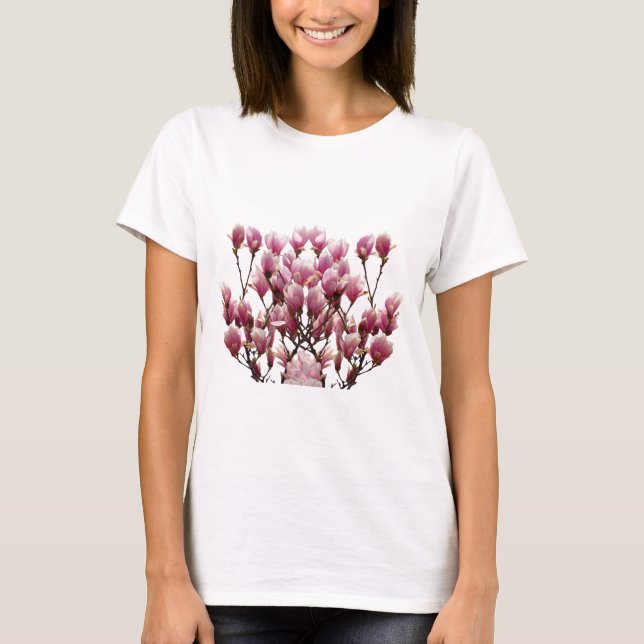 Camiseta Flor de primavera de Magnolias rosadas en flor (Anverso)