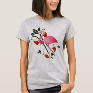 Camiseta Flor de primavera de verano con flamenco rosa