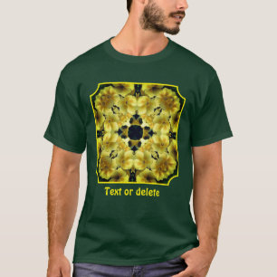 Camiseta Flor de Prímula Amarilla Arte Abstracto Personaliz