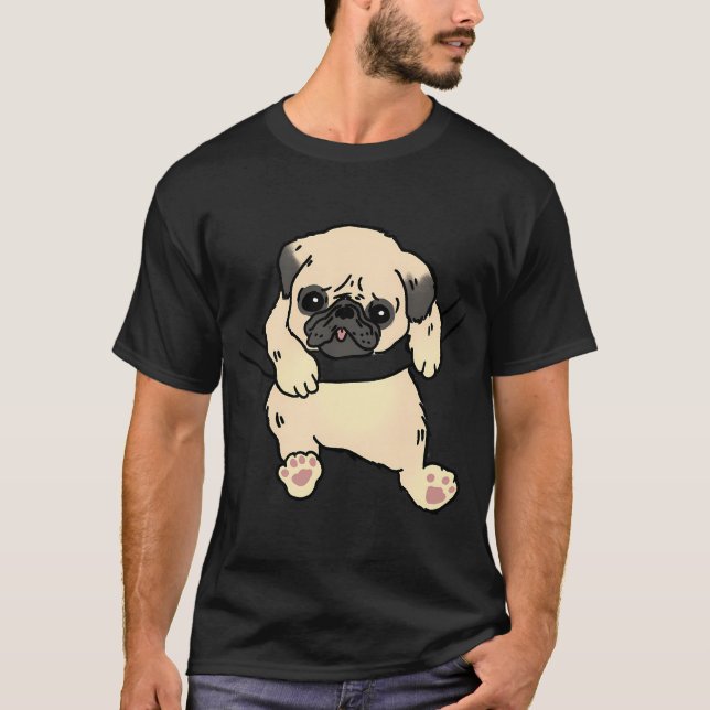 Camiseta Flor de pug (Anverso)