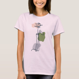 Camiseta Flor de Rosa Abstracta