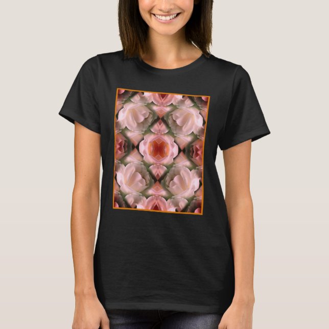 Camiseta Flor de rosa blanca Abstracto Art Tintado (Anverso)