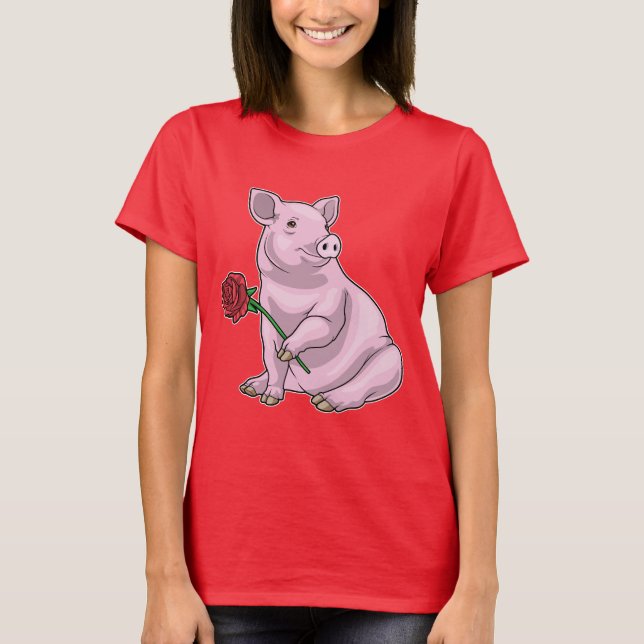 Camiseta Flor de Rosa de cerdo (Anverso)