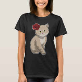 Camiseta Flor de Rosa de gato