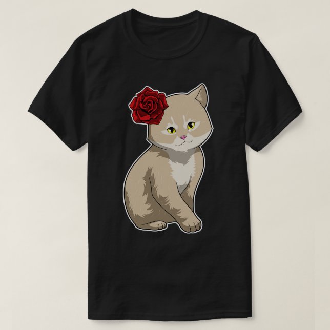 Camiseta Flor de Rosa de gato (Diseño del anverso)