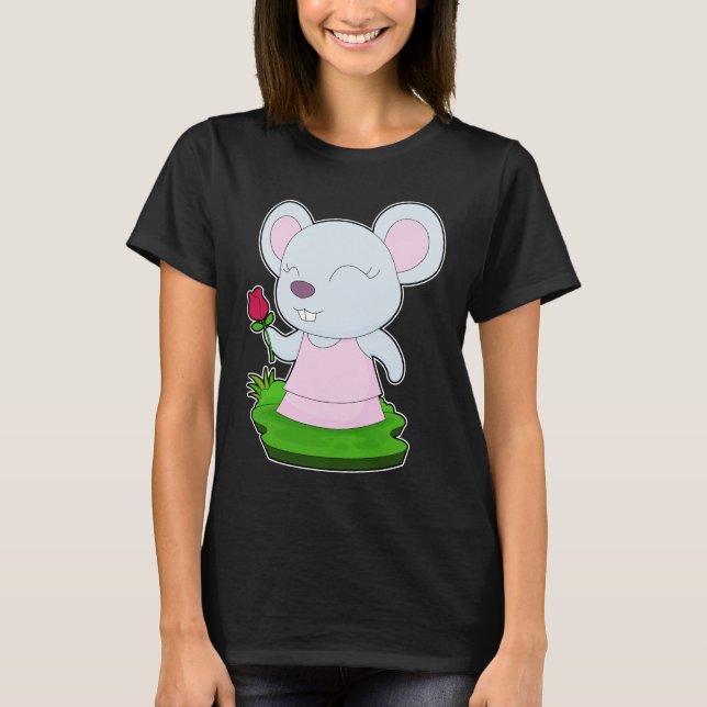 Camiseta Flor de Rosa de ratón (Anverso)