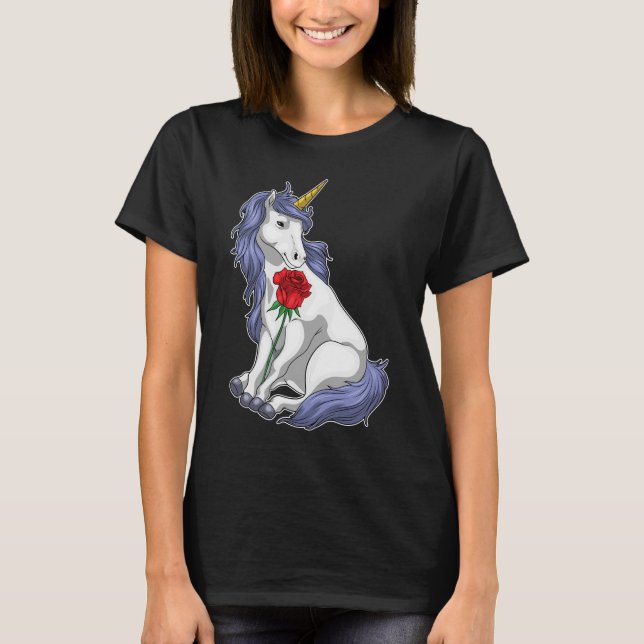 Camiseta Flor de Rosa de unicornio (Anverso)