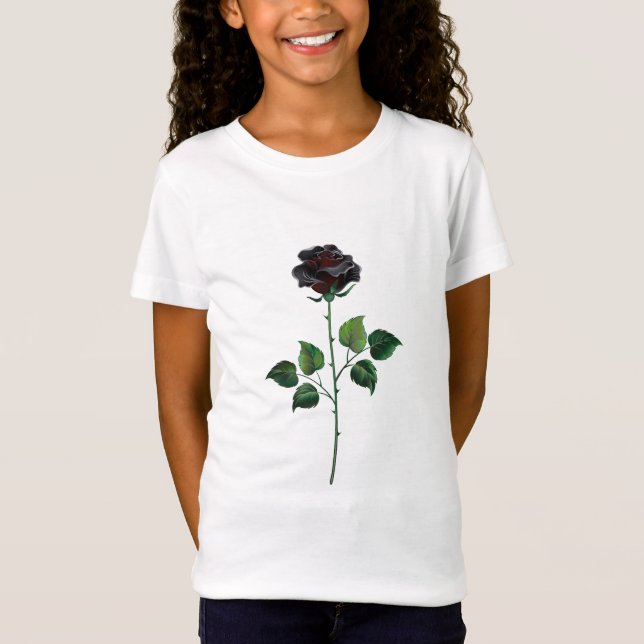 Camiseta Flor de rosa negra (Anverso)