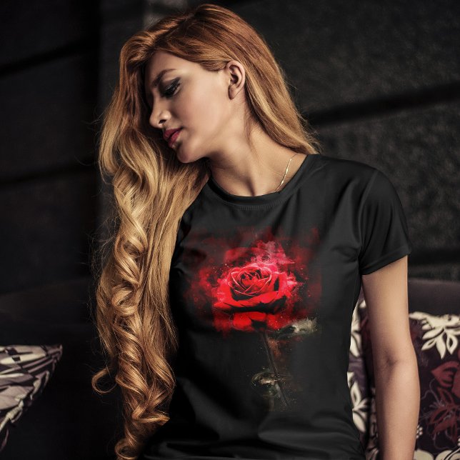 Camiseta Flor de rosa roja acuarela - bb (Subido por el creador)