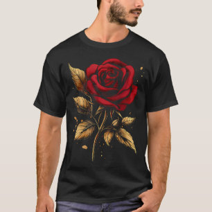 Camiseta Flor de Rosa Roja Botánico Jardín Jardinería Flor