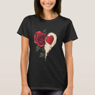 Camiseta Flor de Rosa Roja Botánico Jardín Jardinería Flor 