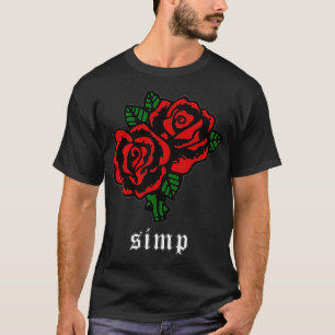 Camiseta Flor de rosa roja estética de grunge suave Simp