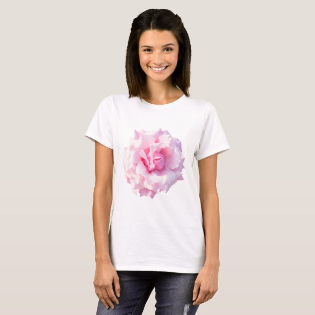 Camiseta Flor de rosa rosa (Anverso completo)
